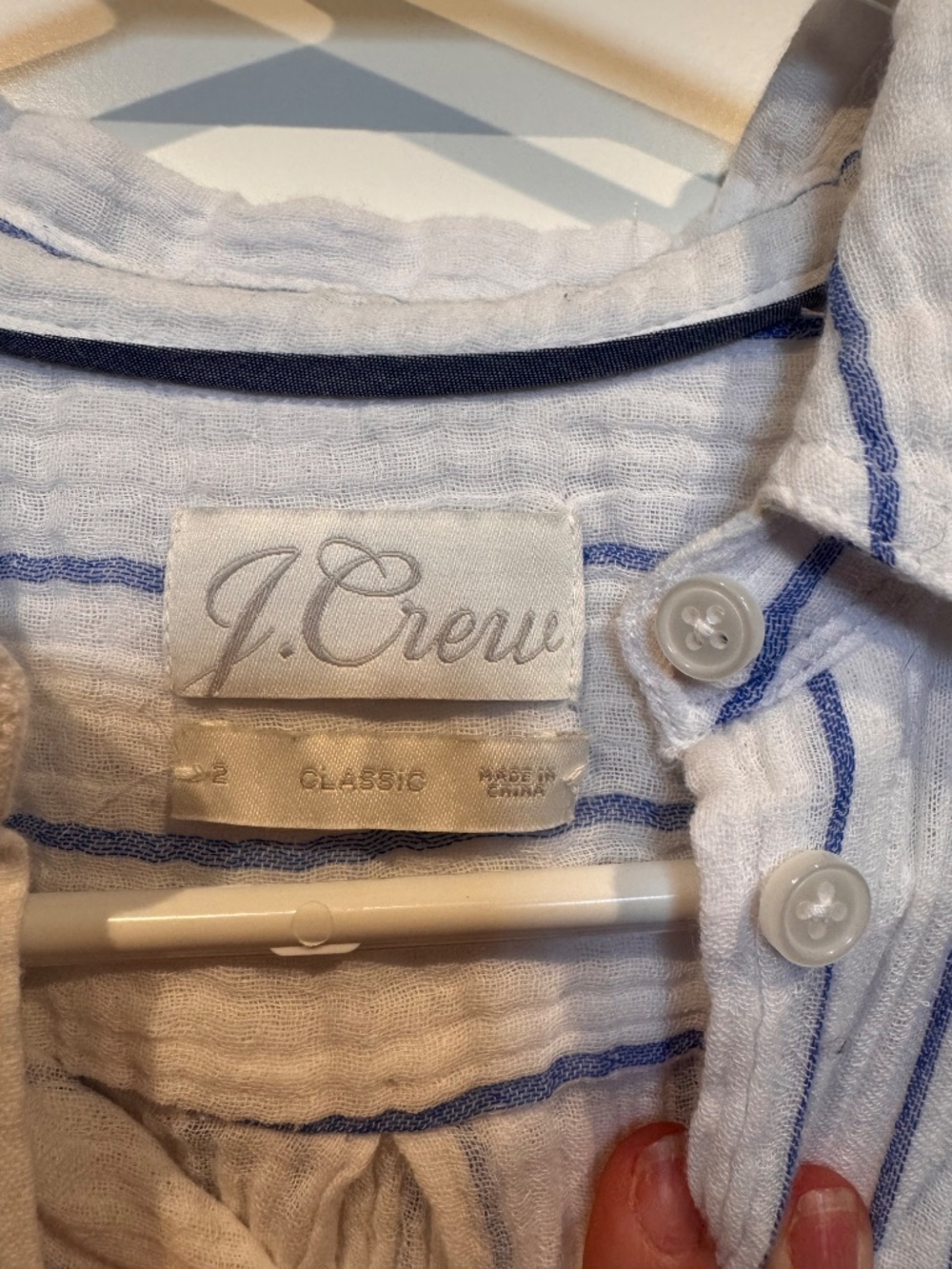 J. Crew Gauze/Cotton Button Down Striped Shirt - Picture 3 of 4